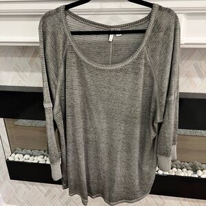 Cato Heathered Sage Green / Grey Waffle Knit Light Weight Tunic Top Size 18W 20W